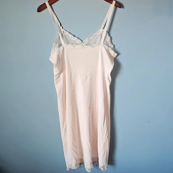 Vintage Slip Soft Pink Cream Lace Millay Size 38 Made In The USA - Picture 2 of 8